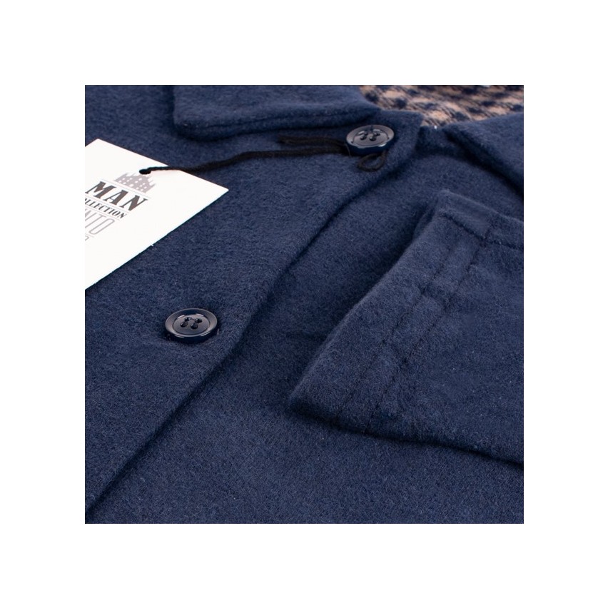 Pigiama uomo invernale a giacca Biancaluna U1523 blu