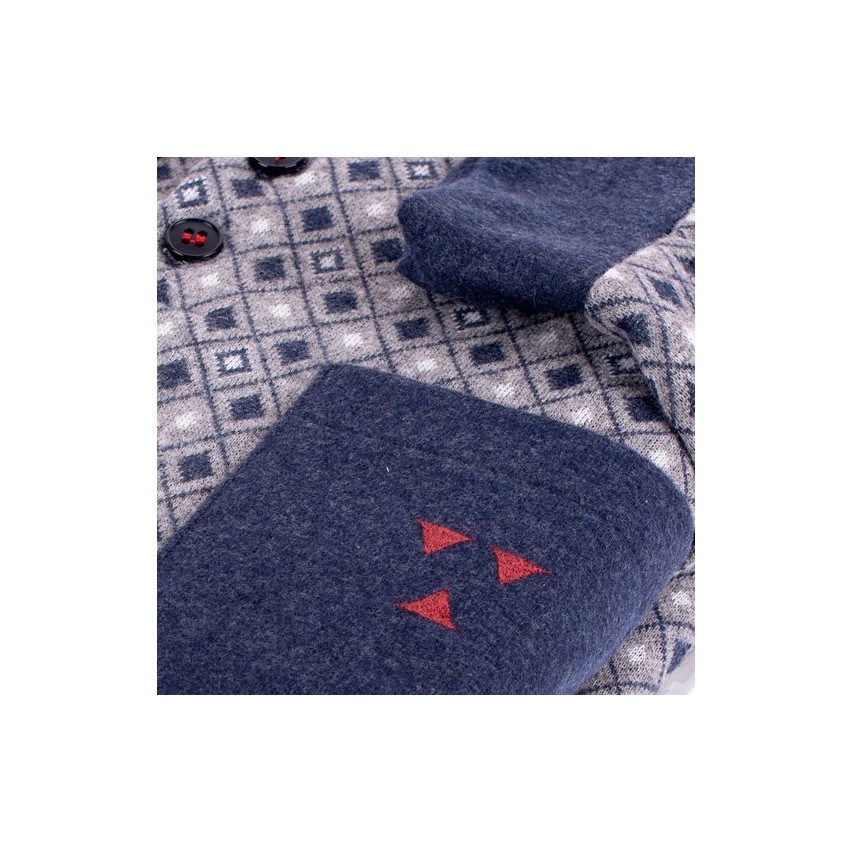 Pigiama uomo invernale punto milano Biancaluna U1528 blu rombi