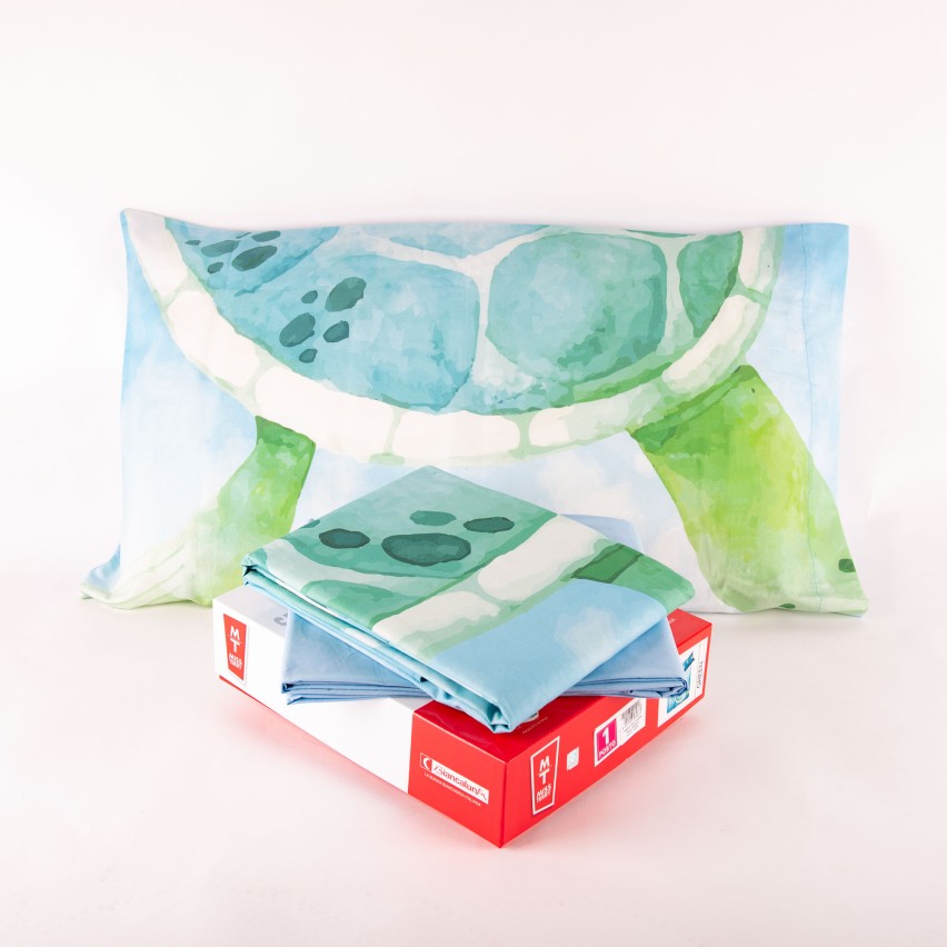 Lenzuola set sotto con angoli + lenzuolo + 1 federa Biancaluna Green