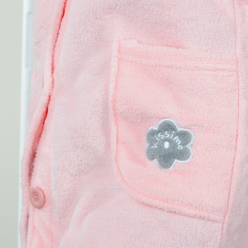Giacca da camera bottoni coral Biancaluna coral fleece rosa 33003