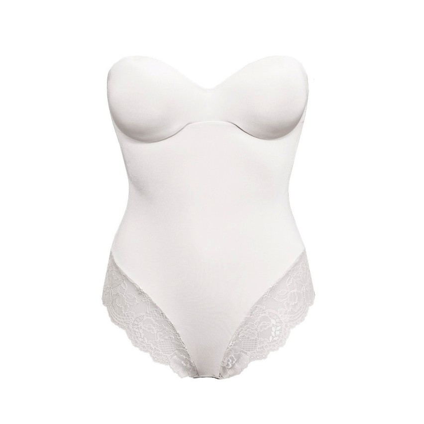 Body con ferretto Sièlei 1978 in microfibra inserti pizzo 