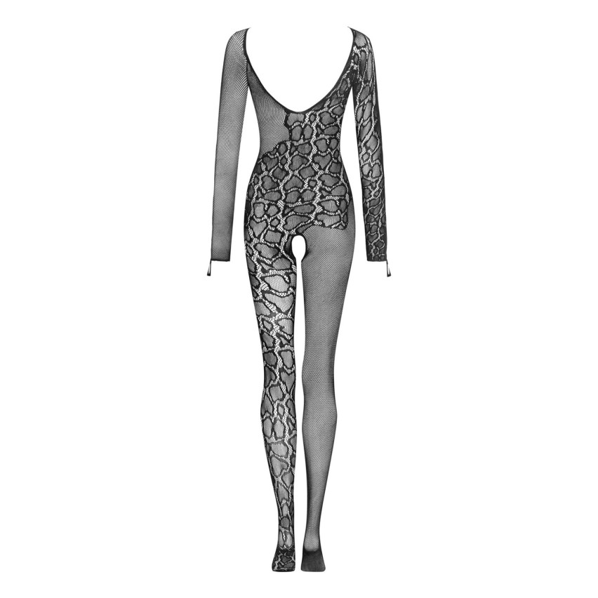 Bodystocking sexy a rete con motivo snake e cavallo aperto Obsessive G326