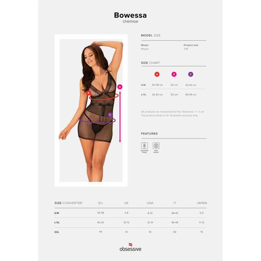 Sottoveste e perizoma Obsessive Bowessa chemise & thong raso