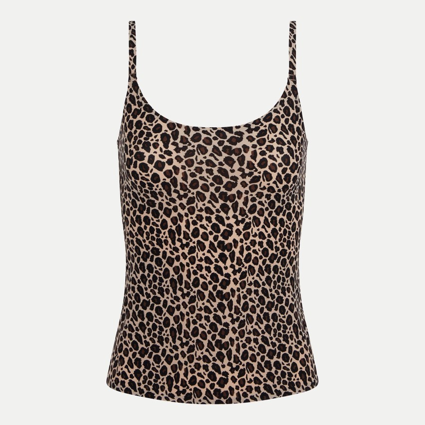 Canotta donna spalla stretta termosaldata leopardata Chantelle C11D12