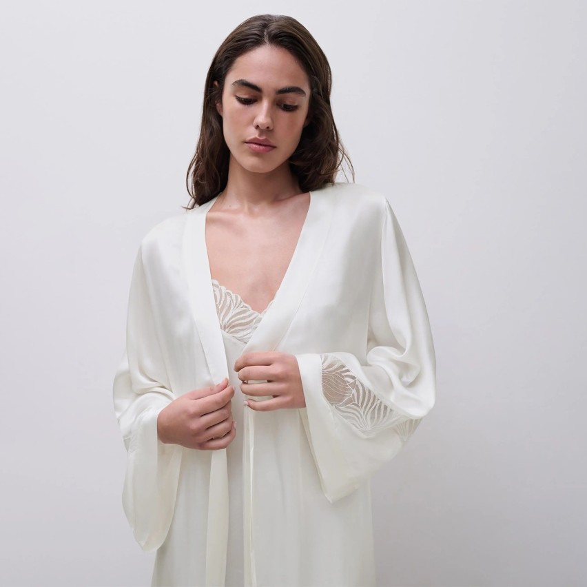 Vestaglia a kimono con inserti in pizzo Chantelle C17WV0