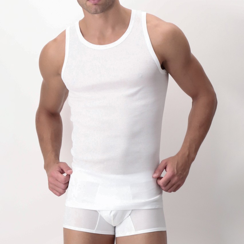 Canottiera uomo Perofil filo di scozia spalla larga
