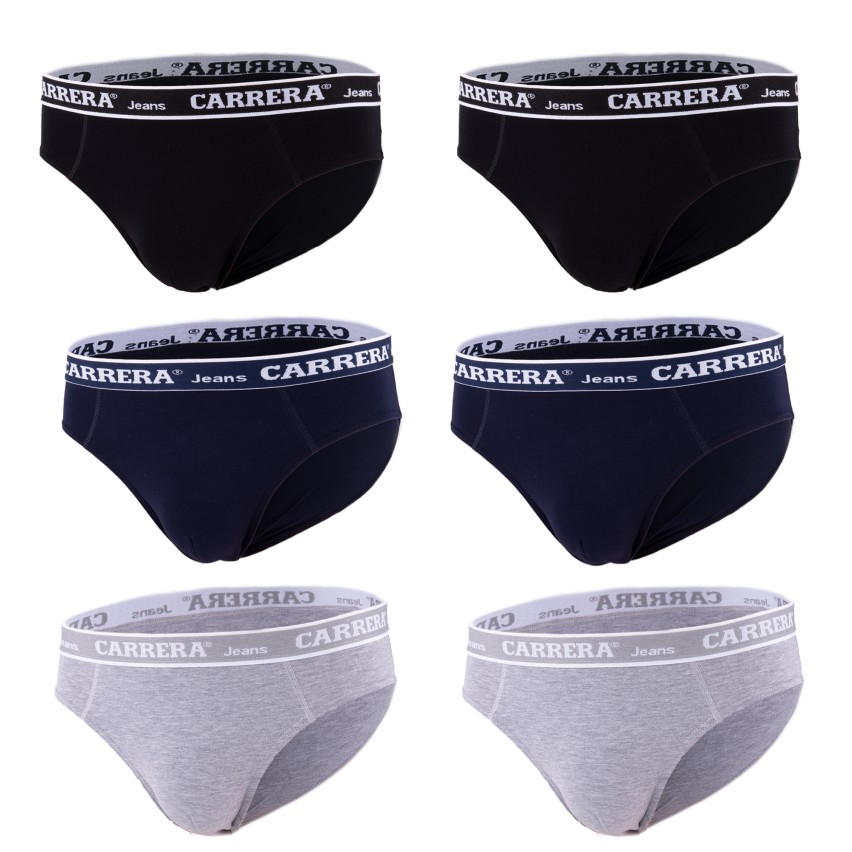 Slip uomo Carrera Car 031 con elastico logato 6 pezzi