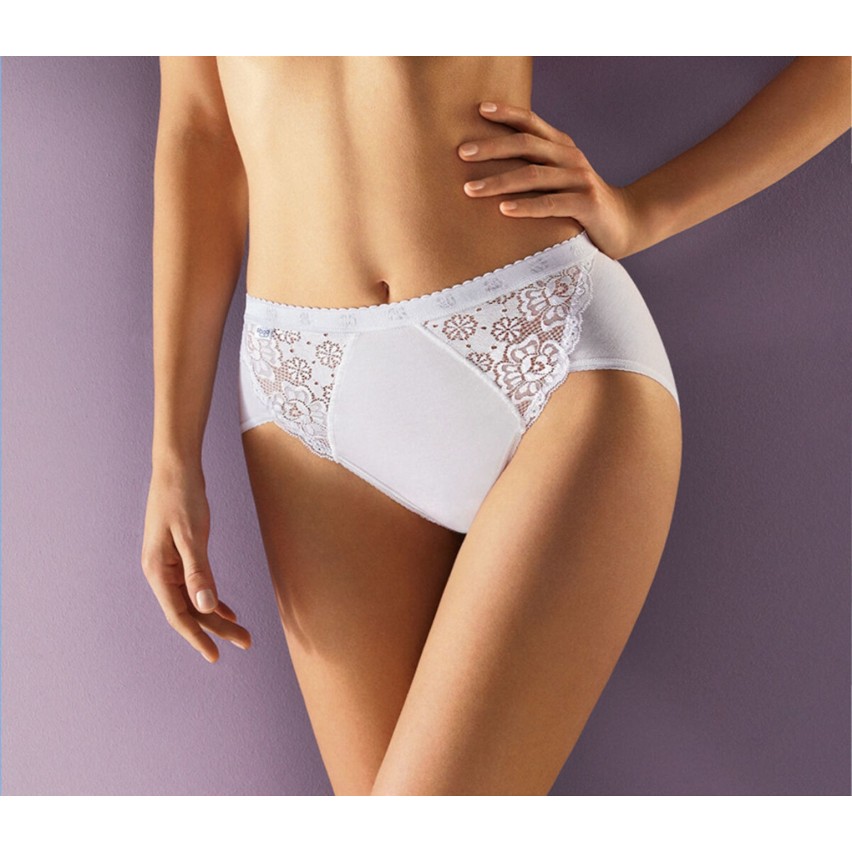 Slip donna sloggi chic midi cotone e pizzo 2 pezzi
