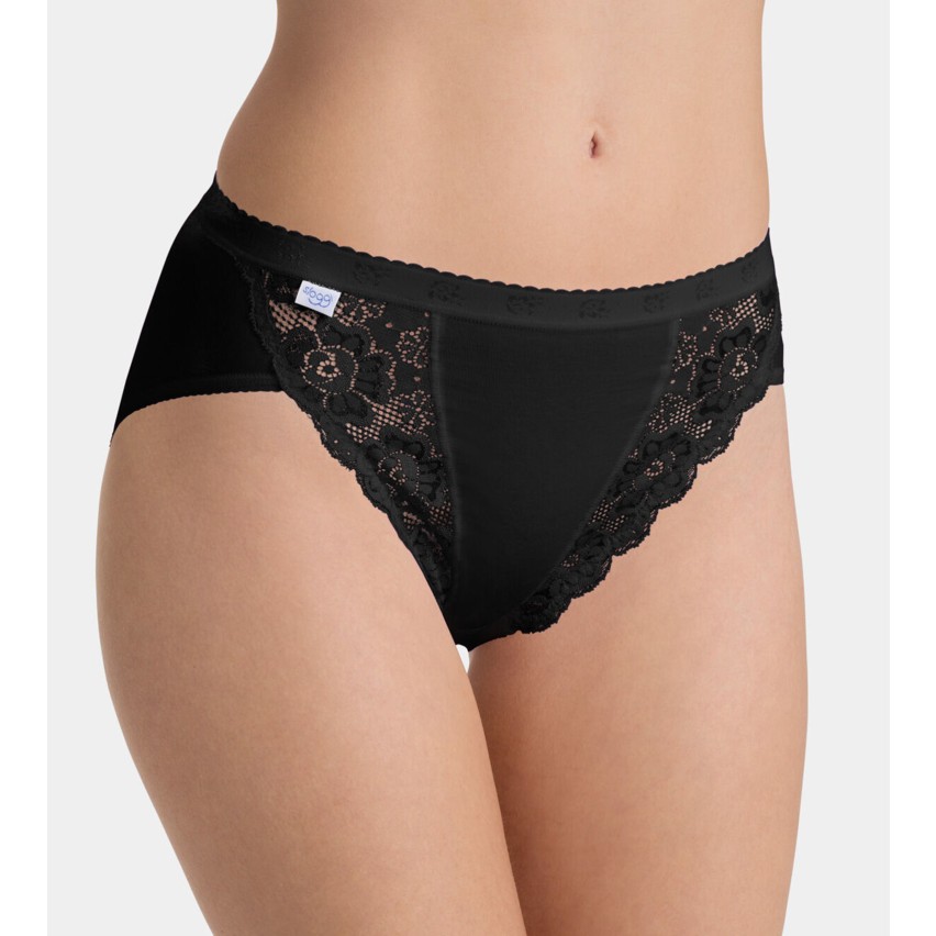 Slip donna sloggi chic tai cotone e pizzo 4 pezzi