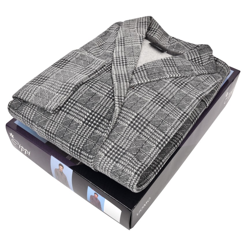 Vestaglia uomo principe di galles punto milano Cippi 4882 grigio