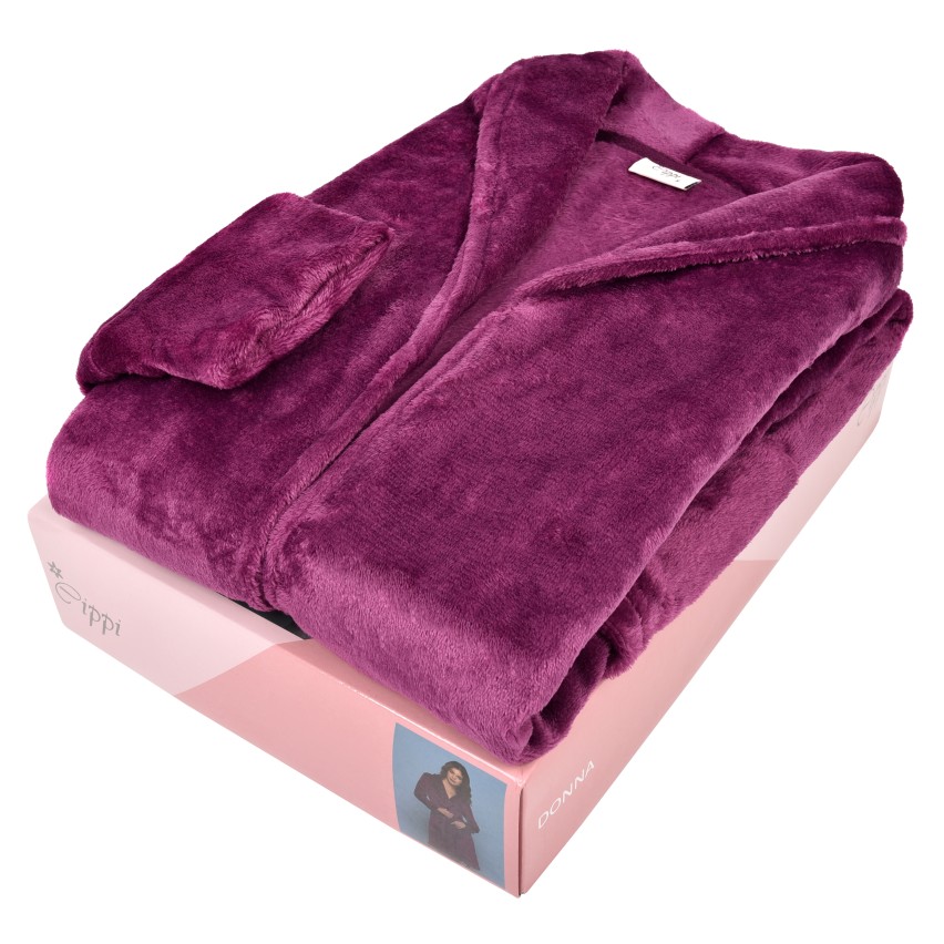 Vestaglia lunga giacca camera donna in flanel prugna Cippi 4985 Leggi le recensioni 
