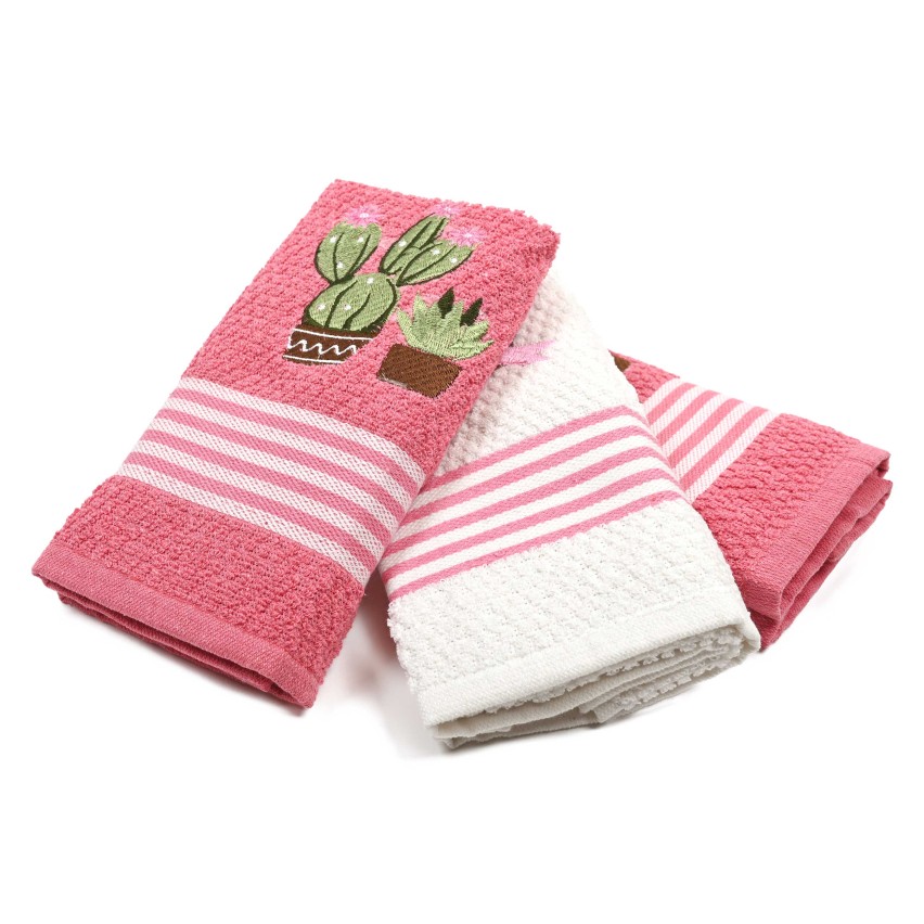 Set Strofinacci da Cucina in spugna jacquard con ricamo Peziosa Circus 3 Pz