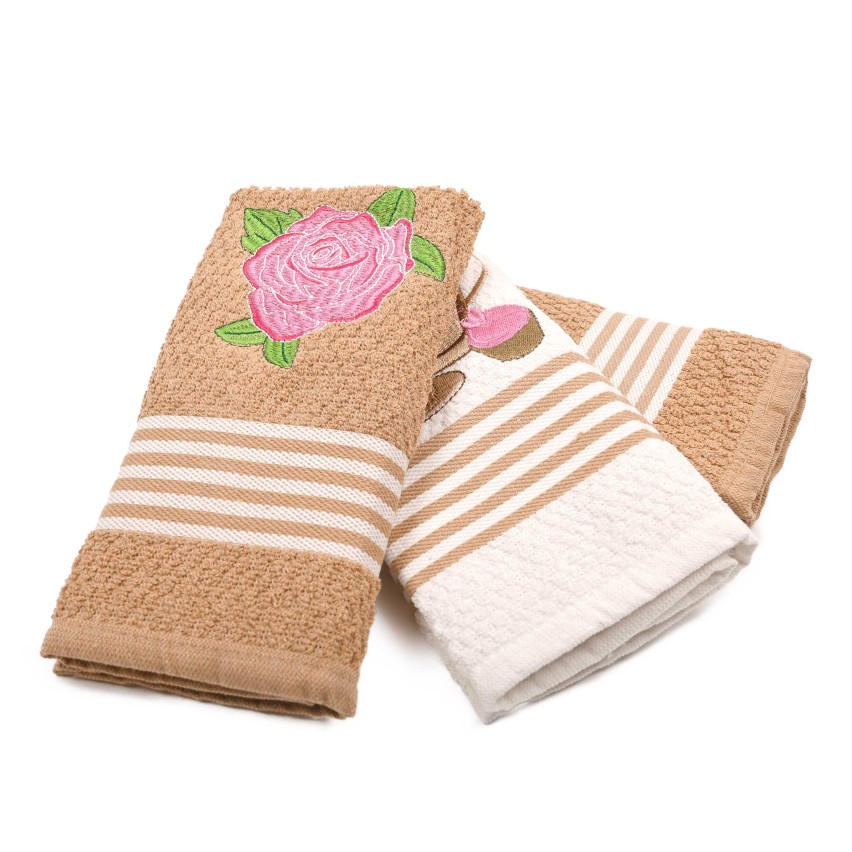 Set Strofinacci da Cucina in spugna jacquard con ricamo Peziosa Circus 3 Pz
