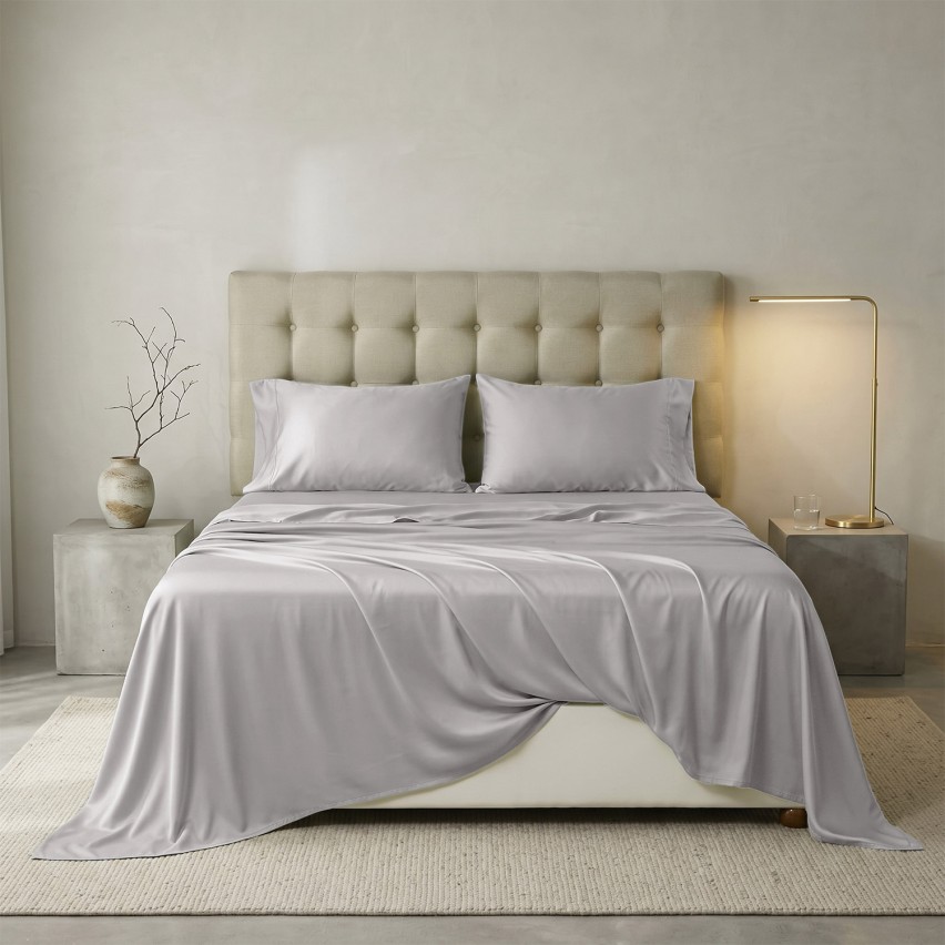Completo letto Biancaluna Clara  seta di bamboo vegan