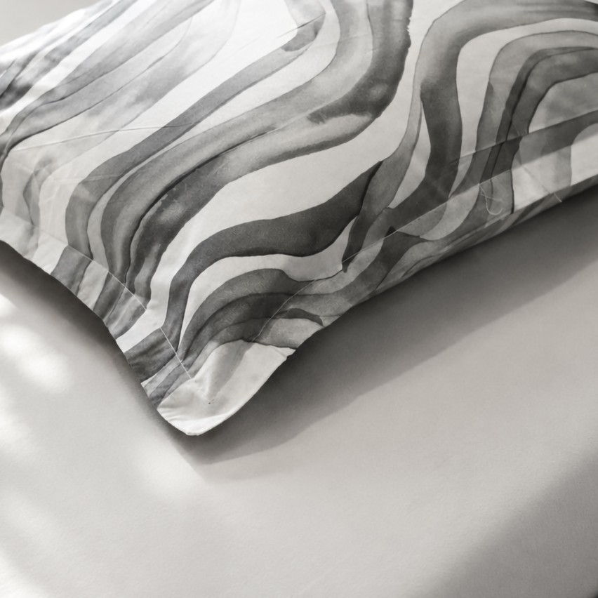 Completo letto fantasia onde percalle di cotone Enrico Coveri yari 1022