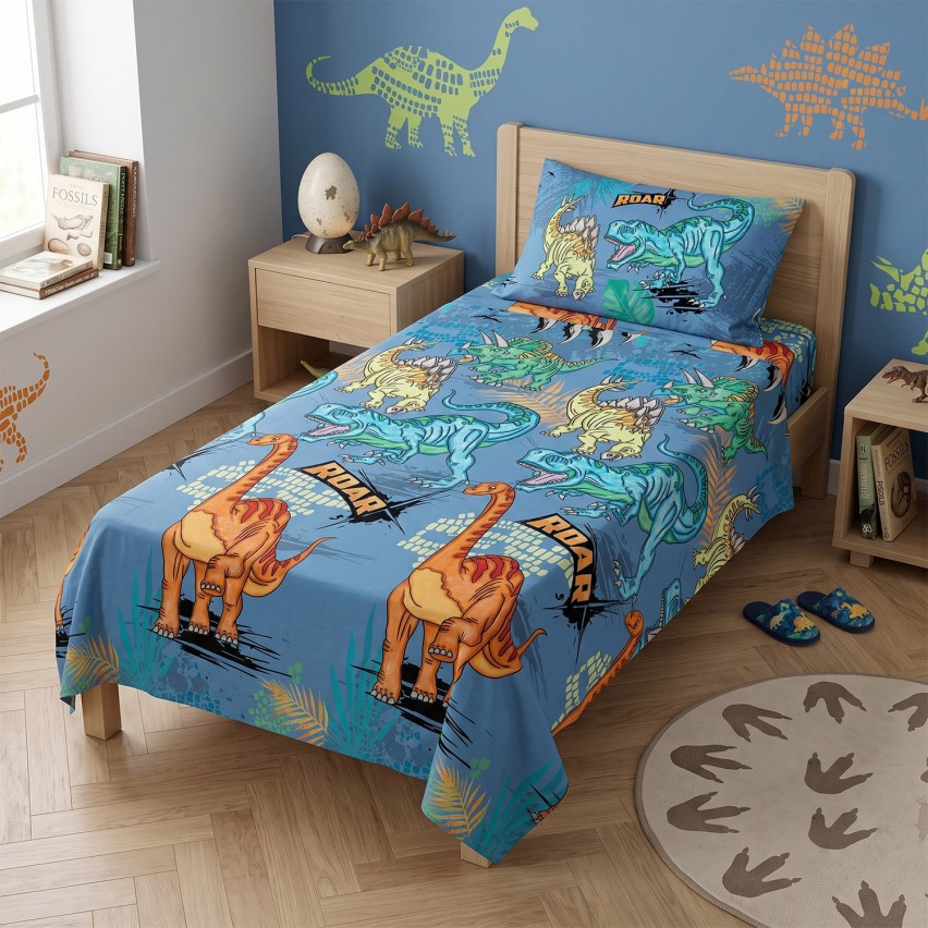 Completo letto dinosauri 100% cotone