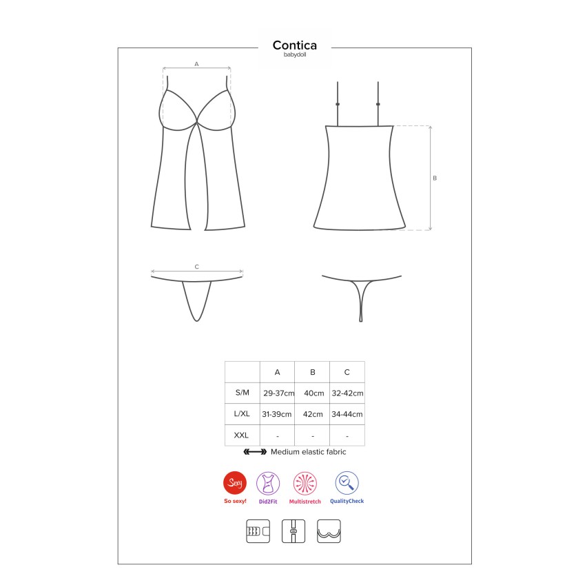 Sexy Obsessive Contica babydoll + perizoma 2 pz.