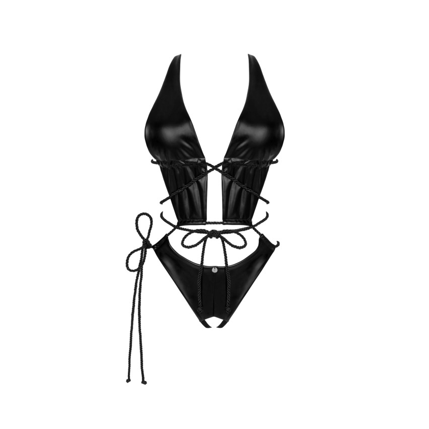 Body in pelle cavallo aperto Obsessive Cordellis Crotchless Teddy