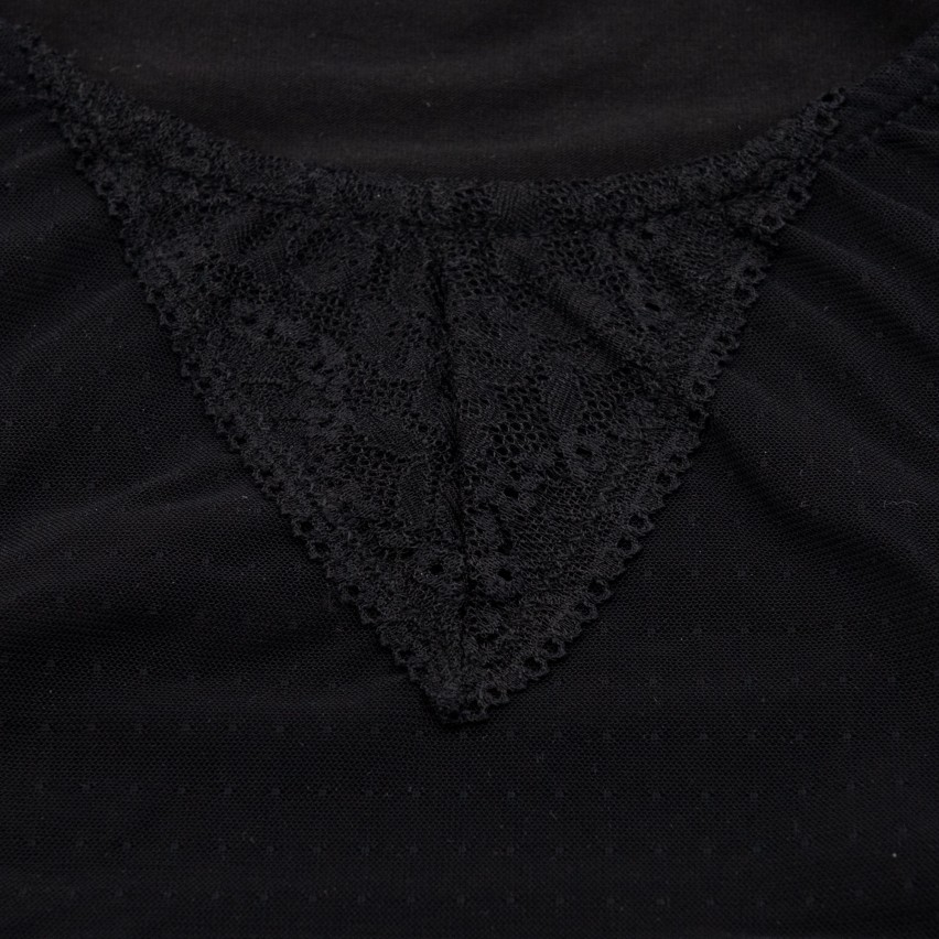 Canotta donna Rossoporpora DB852 spalla larga tulle e pizzo