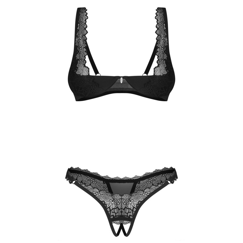 Reggiseno e perizoma aperto Obsessive Deina More 2-Pcs