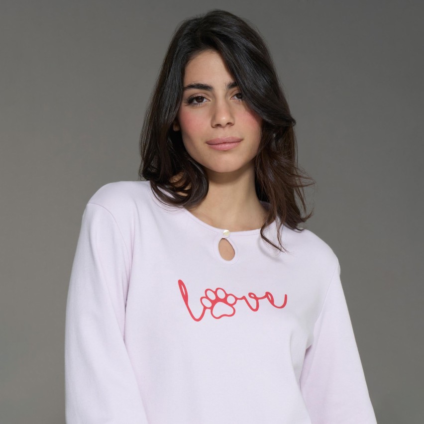 Pigiama Love in caldo cotone donna Ragno DN94NQ