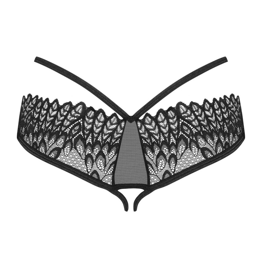 Slip sexy cavallo aperto con pizzo e laccetti Obsessive Donarella
