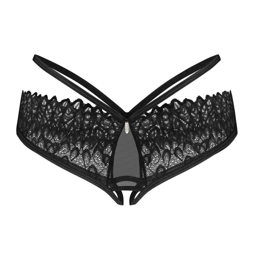 Slip sexy cavallo aperto con pizzo e laccetti Obsessive Donarella