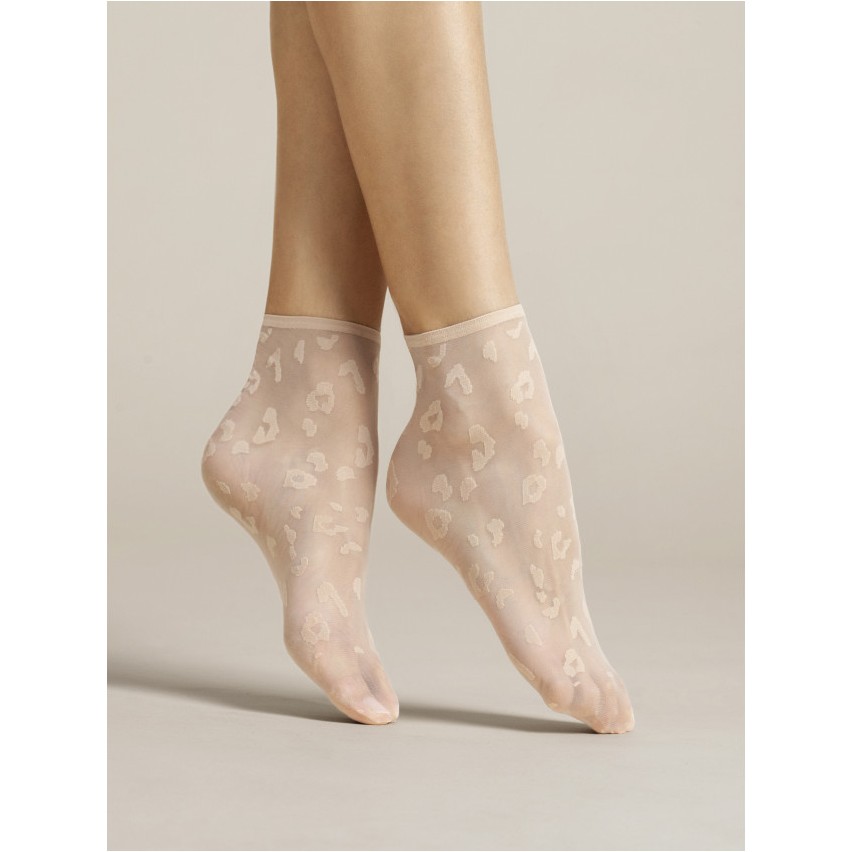 Calzini donna Fiore Doria 8 den nero fantasia animalier