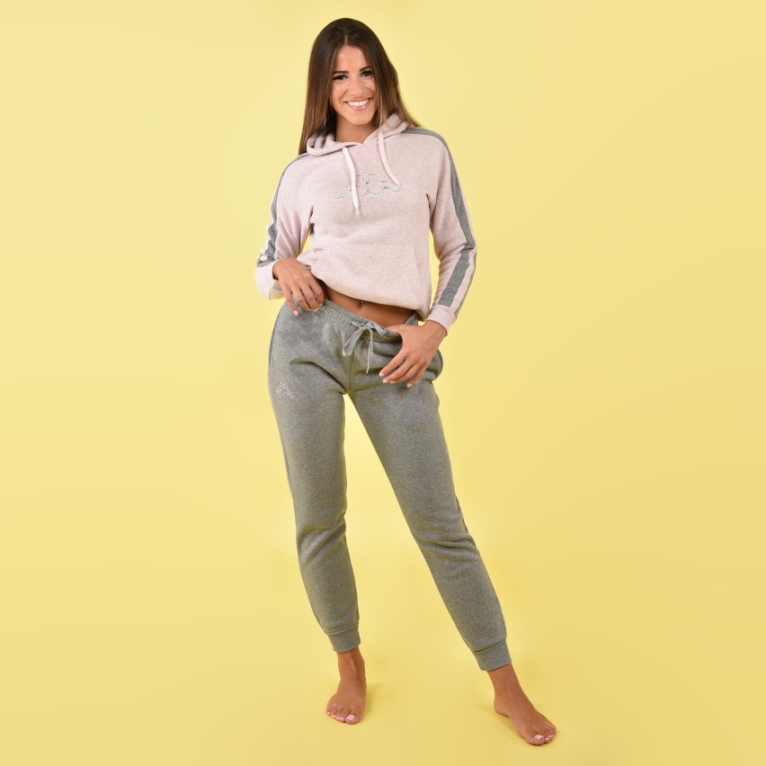 Tuta donna felpata sportiva Kappa KWW22253 rosa