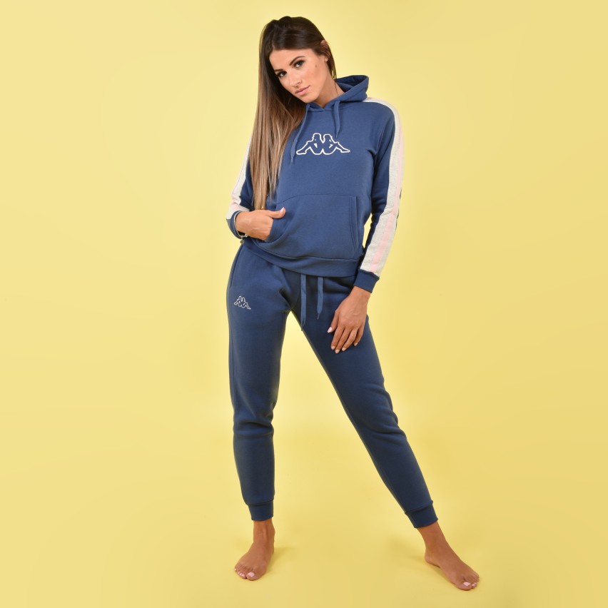 Tuta donna felpata sportiva Kappa KWW22253 bluette
