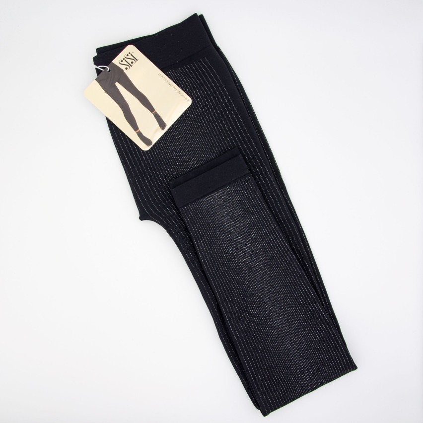 Leggings donna Sisi Immagine nero con stampa glitter 