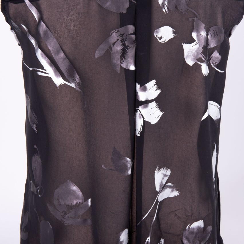 Canotta donna Jadea 4161 Var. 1 viscosa nera fiori semilucidi