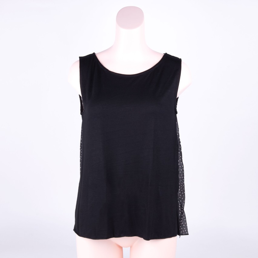 Canotta donna Jadea 4161 Var.2 viscosa nera pois