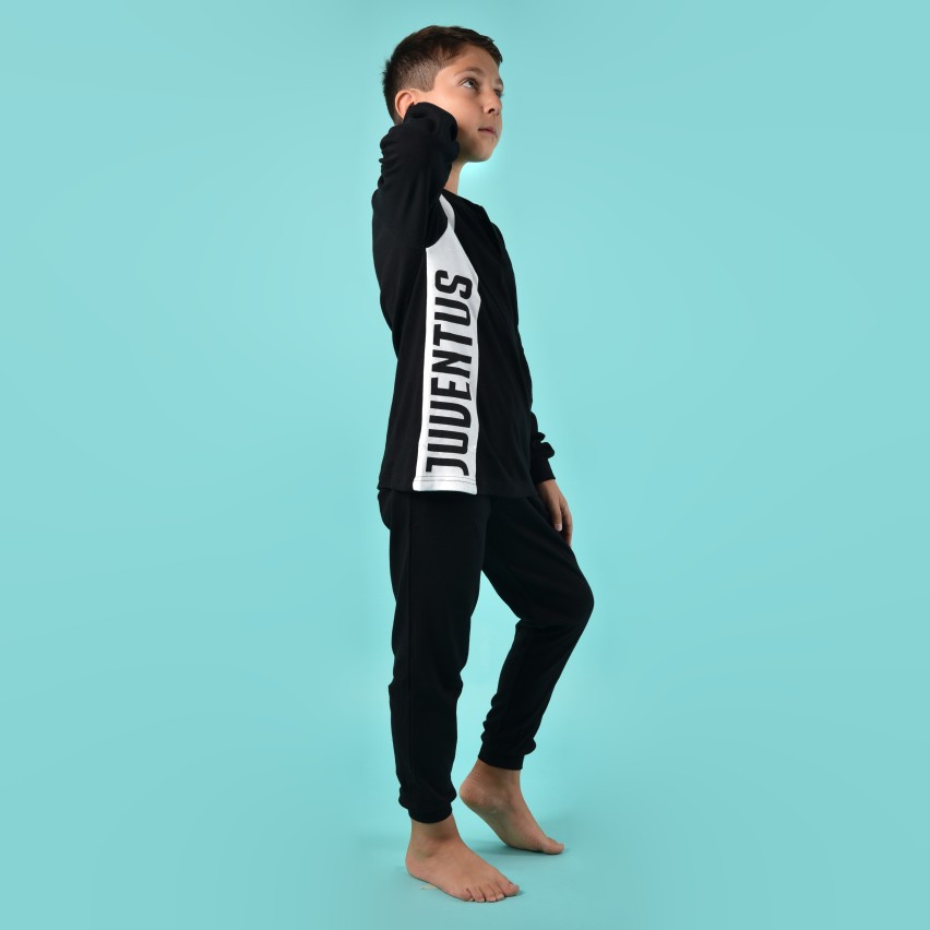 Pigiama bambino ufficiale Juventus B2 JU16100 nero caldo cotone
