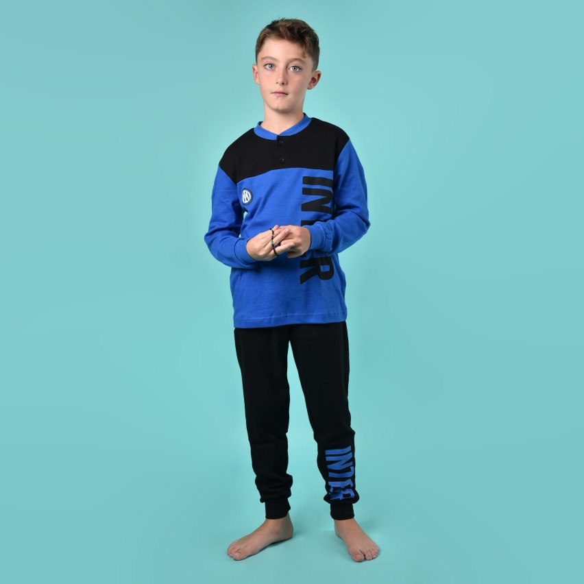 Pigiama junior Inter calcio caldo cotone B2IN15131 azzurro