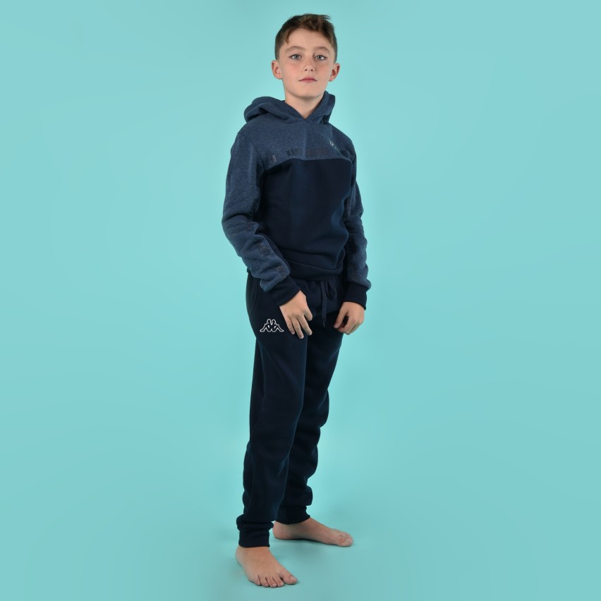 Tuta pigiama bambino con cappuccio jeans cotone felpato Kappa KMW22164 