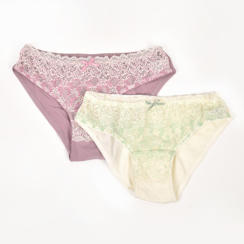 Slip a vita bassa Jadea 6328 menta + lavanda in cotone elasticizzato 2pz