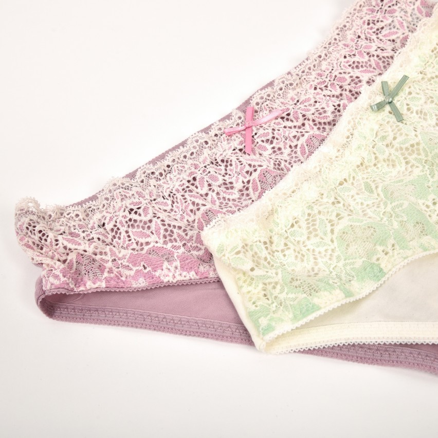 Slip a vita bassa Jadea 6328 menta + lavanda in cotone elasticizzato 2pz
