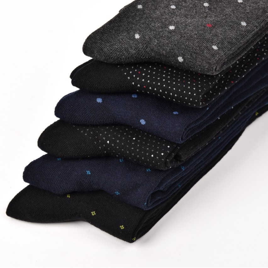 Calze uomo lunghe caldo cotone Meritex 1248 pois 6 paia