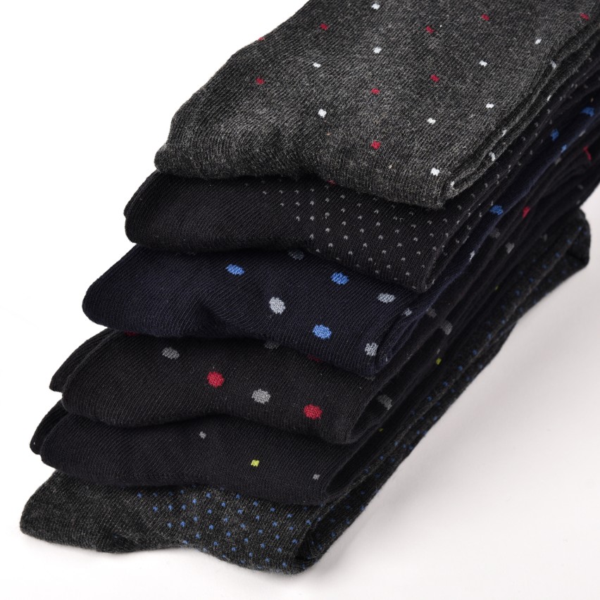 Calze uomo lunghe caldo cotone Meritex 1236 pois 6 paia