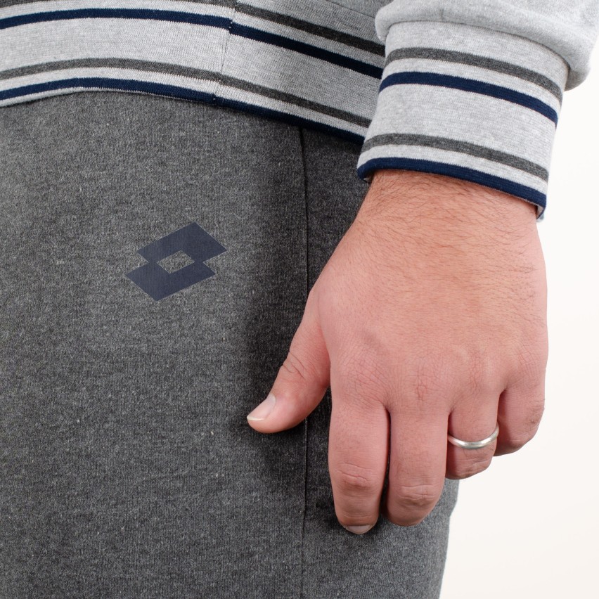 Pigiama uomo Lotto LP4066 in caldo cotone con polsini grigio