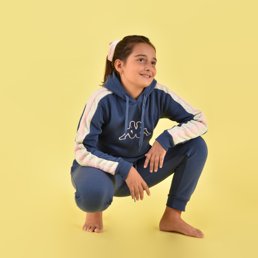 Tuta young ragazza felpata sportiva Kappa KWW22253-Y bluette