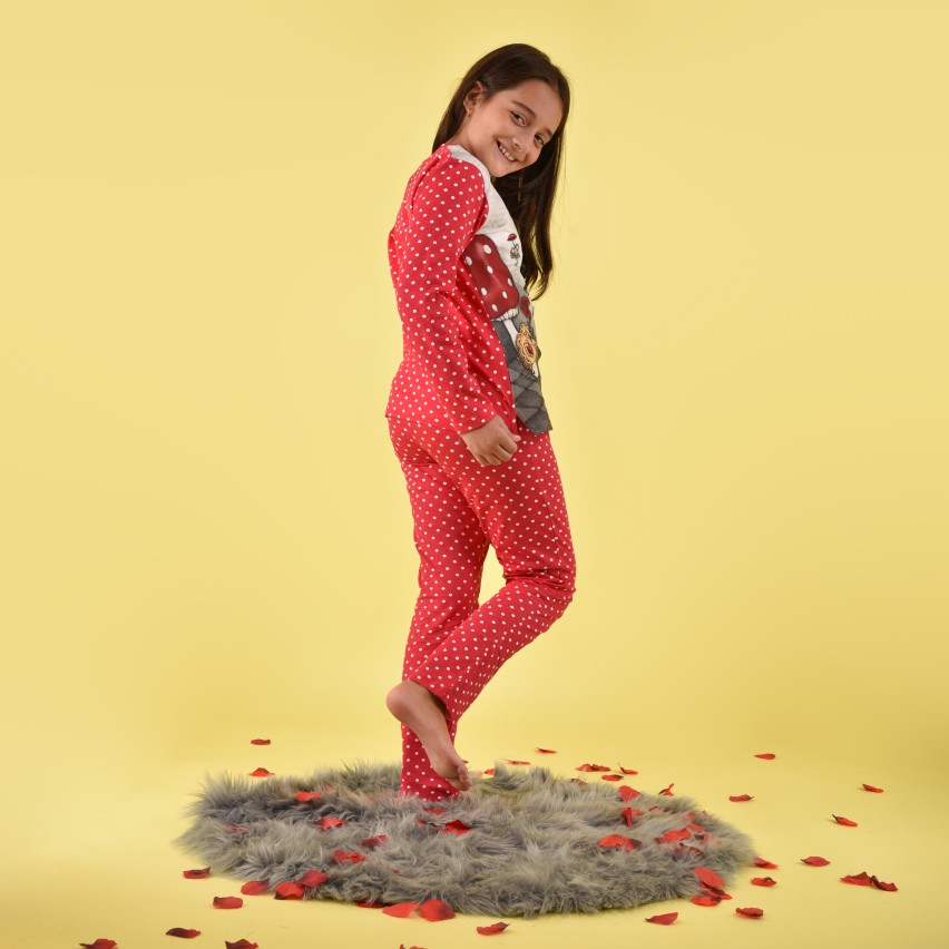 Pigiama bambina invernale Santoro Gorjuss 56619 caldo cotone pois