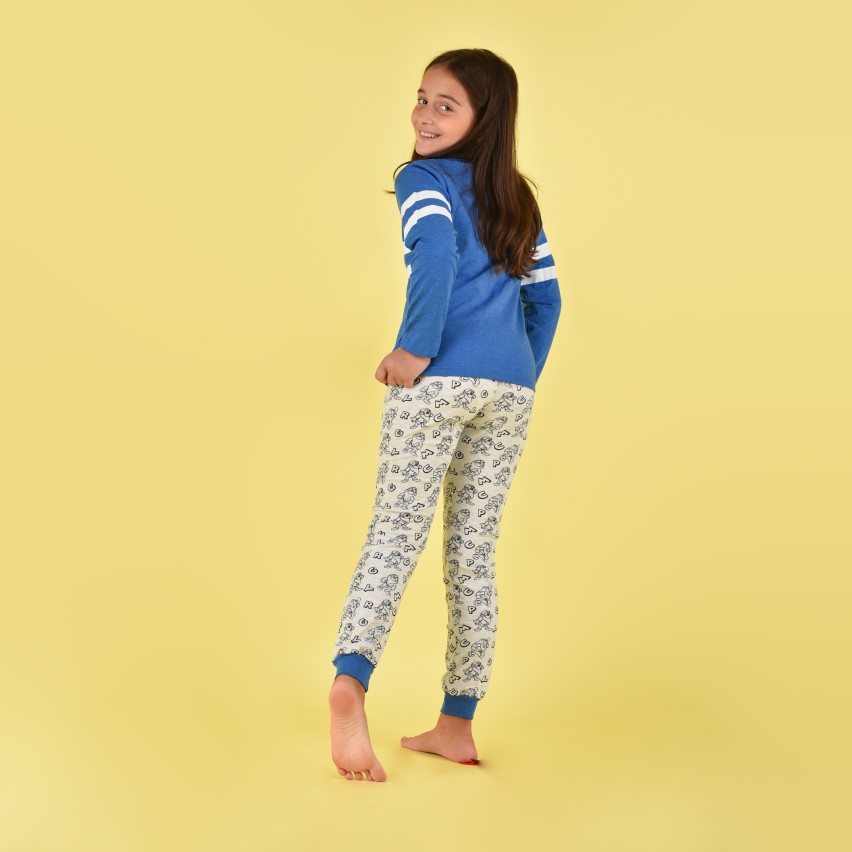 Pigiama bimba Disney 54386 caldo cotone azzurro Brontolo 