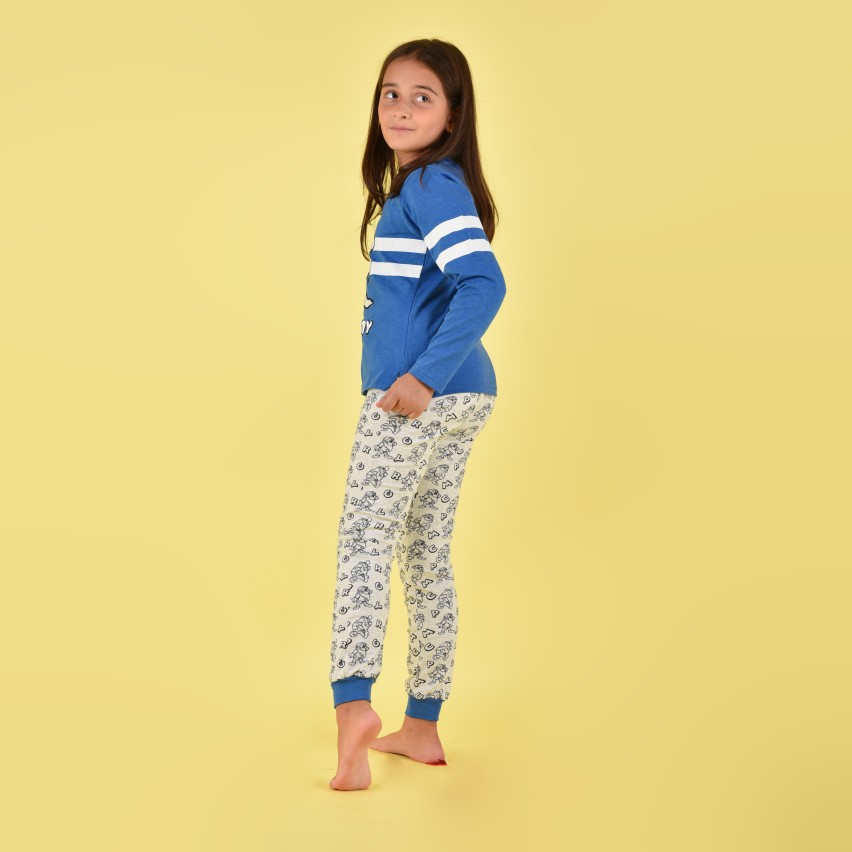 Pigiama bimba Disney 54386 caldo cotone azzurro Brontolo 
