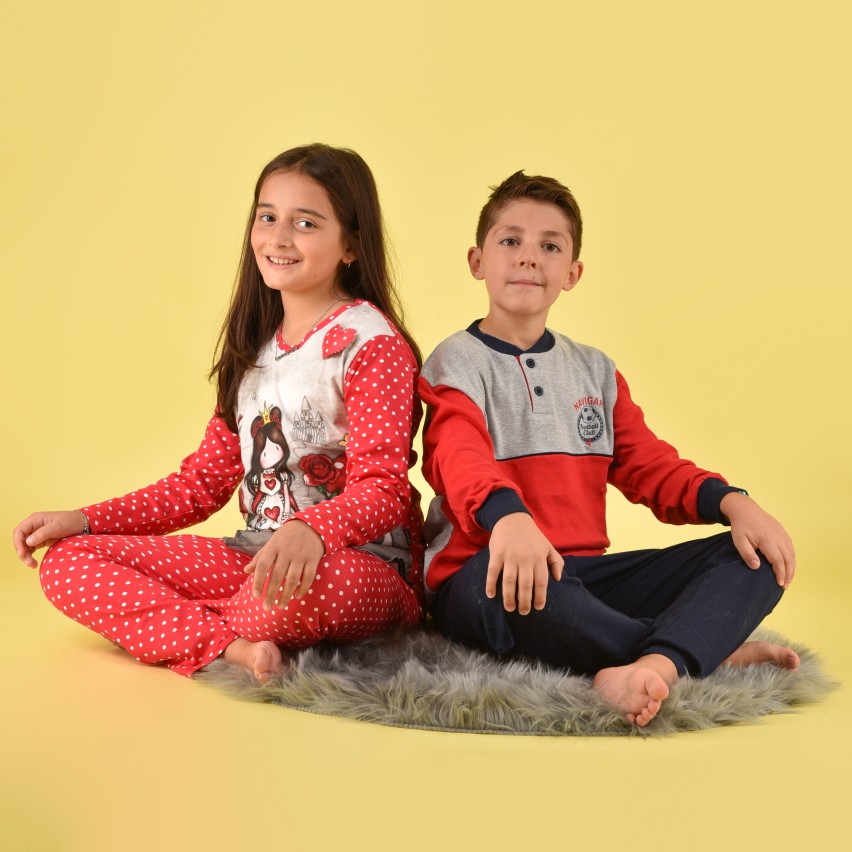 Pigiama bambina invernale Santoro Gorjuss 56619 caldo cotone pois