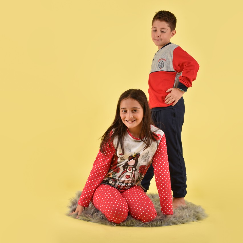 Pigiama bambino ragazzo Navigare B215656 caldo cotone grigio melange