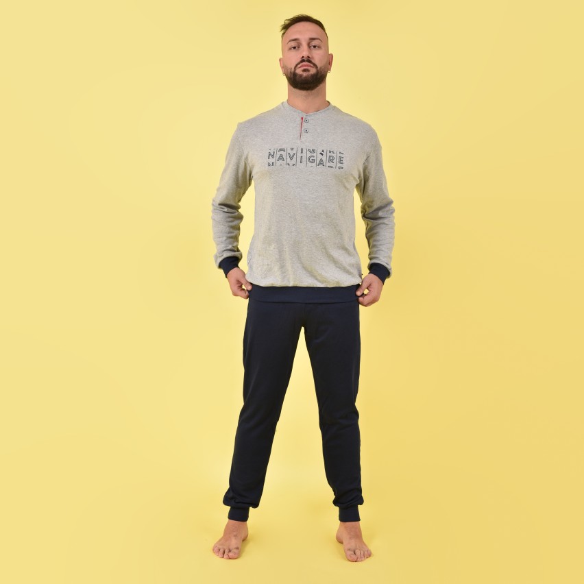 Pigiama uomo Navigare B2141342B calibrato maglia tg 56 pantalone tg 60