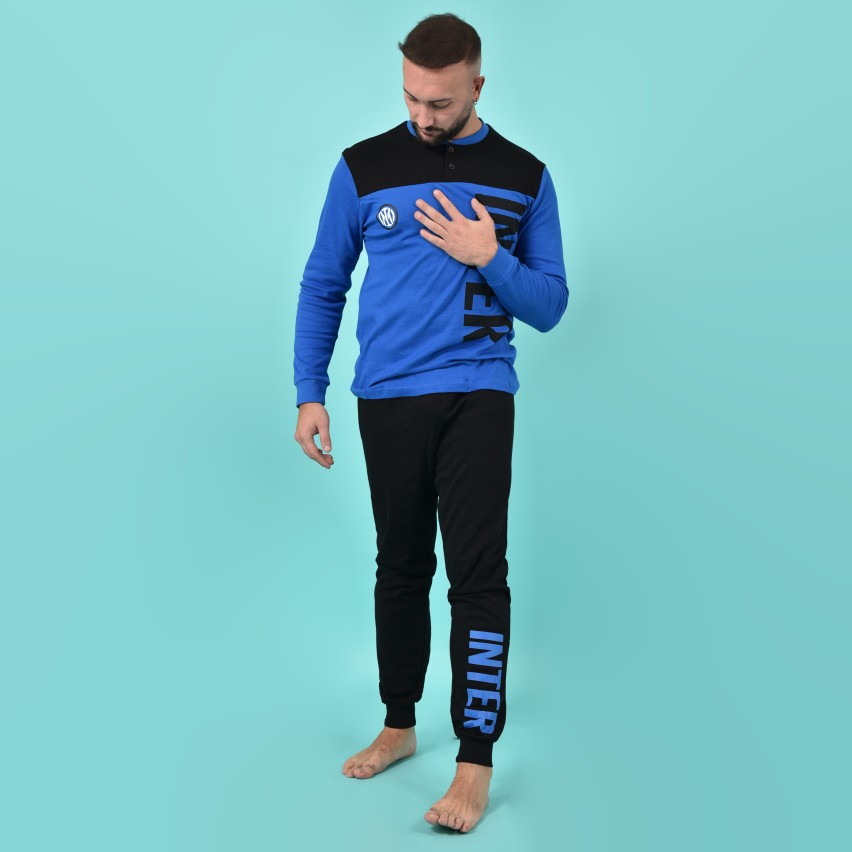 Pigiama uomo Inter B2IN14131 caldo cotone interlock royale