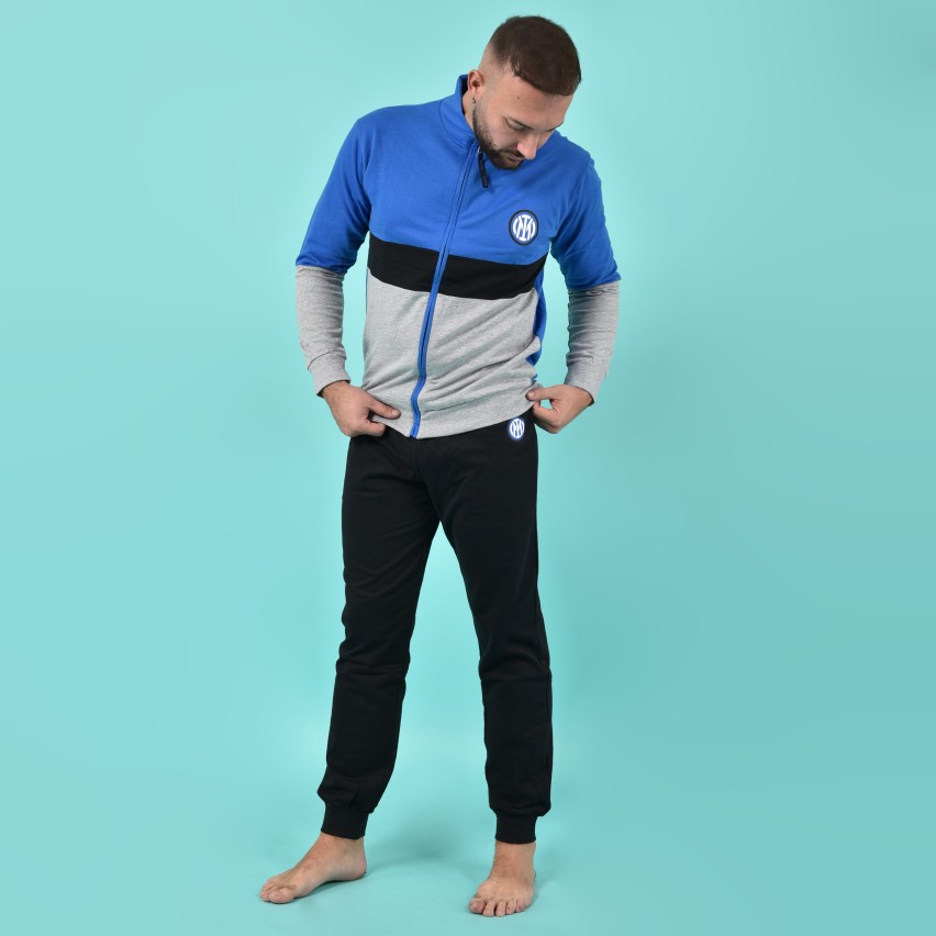 Pigiama uomo Inter ufficiale cotone felpato B2IN14133 royal